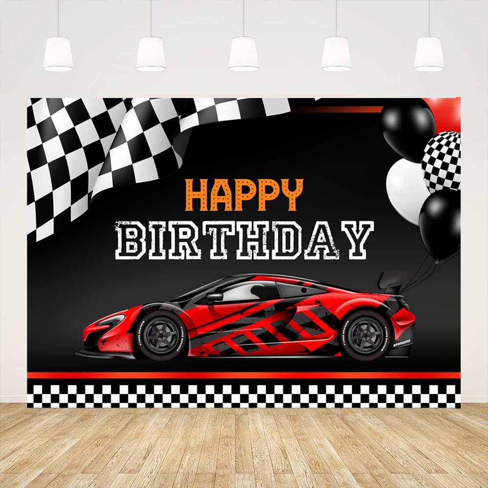 Ticuenicoa Race Car Birthday Party Decorations Backdrop, 7x5ft Hot Wheels Birthday Banner, Car Themed Birthday Party Decorations, Racing Birthday