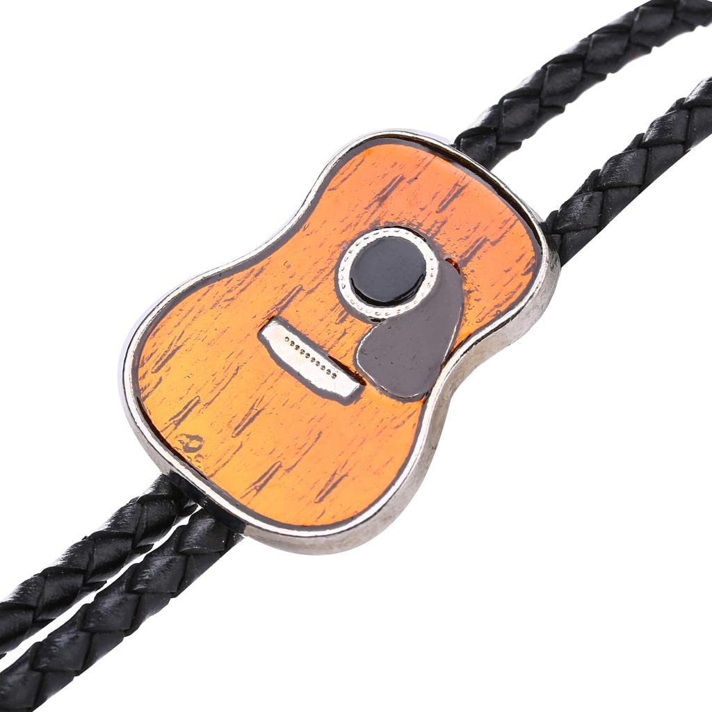 LOOM TREENostalgic Countryside Wood Guitar Bola Tie Western Necktie Jewelry Coffee Mens Jewelry | Bolo Ties