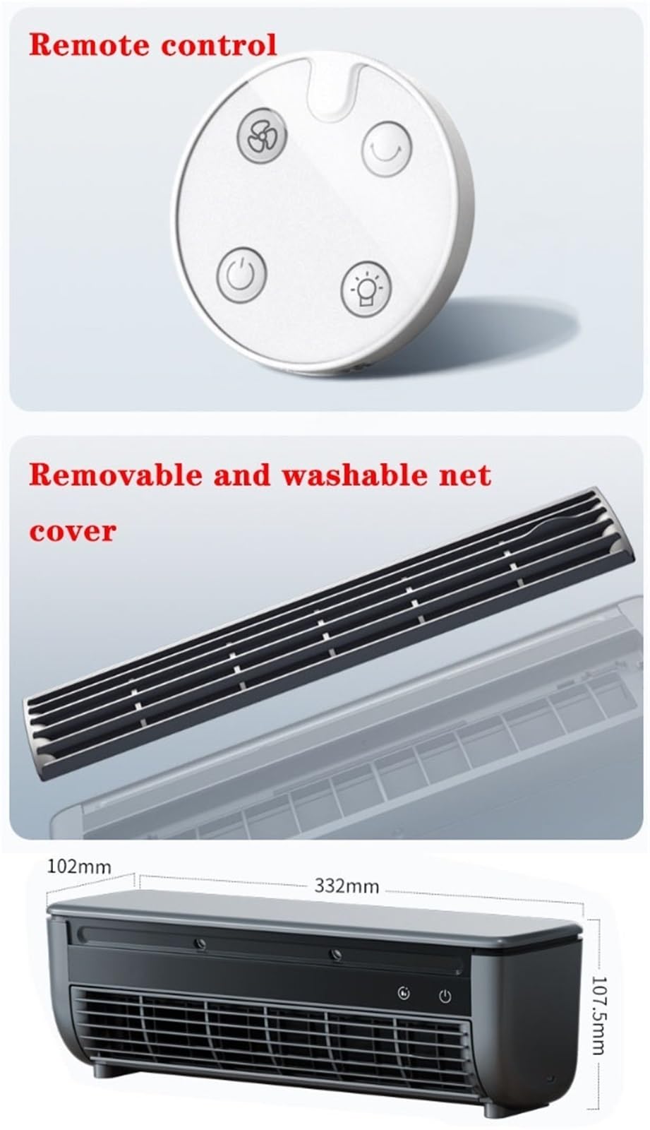 Aire Acondicionado De Pared For Cocina, Sin Necesidad De Taladrar, Con Carga Inalámbrica, Portátil, Con Control Remoto Y Enfriamiento Instantáneo De 10 Segundos For El Hogar Y La Oficina.(White)