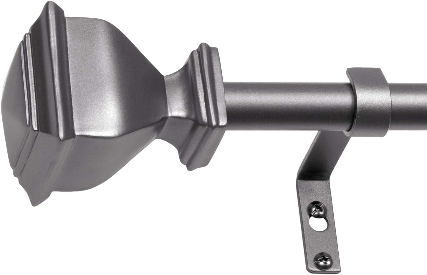 Decorative Curtain Rods Set Metal Rod for Windows - Square Design,28-48 inch,3/4 - Inch Diameter