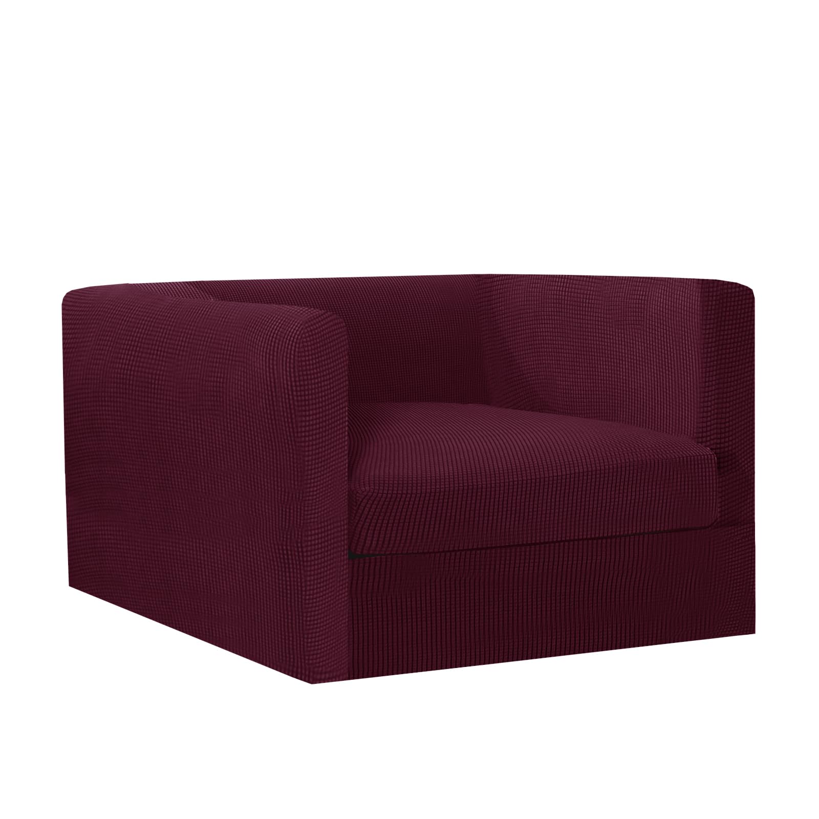 KYJSW Chesterfield Sofa Cover Stretch Jacquard Fabric Couch Slipcover With Armrests Cushion Cover Seat Cover Non-Slip Furniture Protector (Wine red,CHAIR+1 SMALL SEAT)