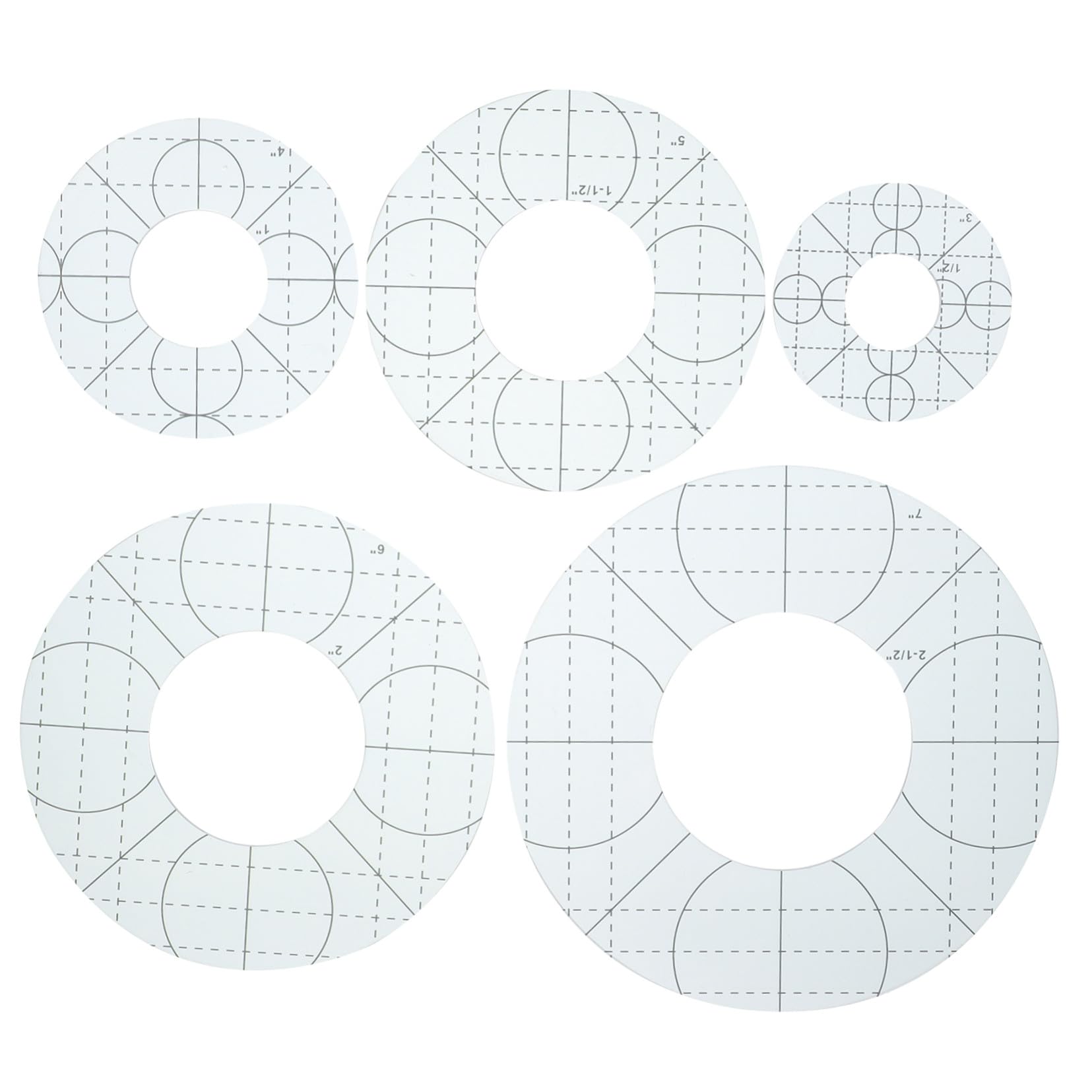 Hemobllo Strumenti per Cucire Patchwork in Acrilico 5 Pezzi, Righelli per Trapuntatura Multifunzione per Hobby Fai da Te, Adatti a Casa, Sartoria e Laboratorio Creativo