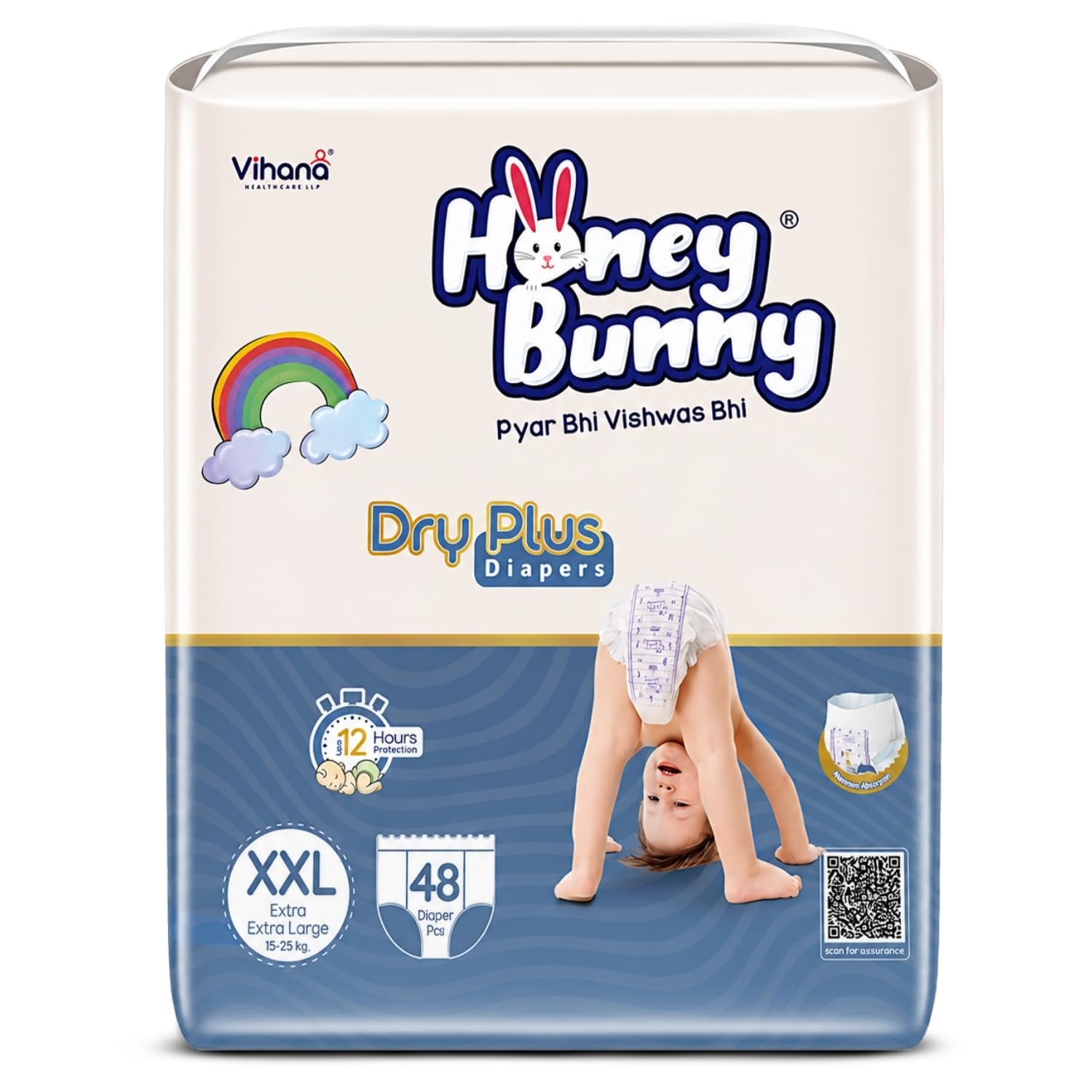 Honey Bunny Baby Diaper Pants Super Soft Dry Plus 12 Hour protection XXL-48-image-18