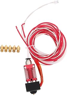 iplusmile Ferramenta de silicone acessórios para impressoras, 1 conjunto de peças de impressora, extrusora montada, extrusora, impressora hotend, bocais de latão com tubo Bowden PTFE vermelho