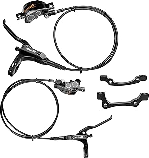 HUIOP Freio a disco hidráulico para bicicleta MTB de 4 pistões freios a disco dianteiro e traseiro com pinça de alumínio para bicicleta de estrada mountain bike,Freio a disco de bicicleta