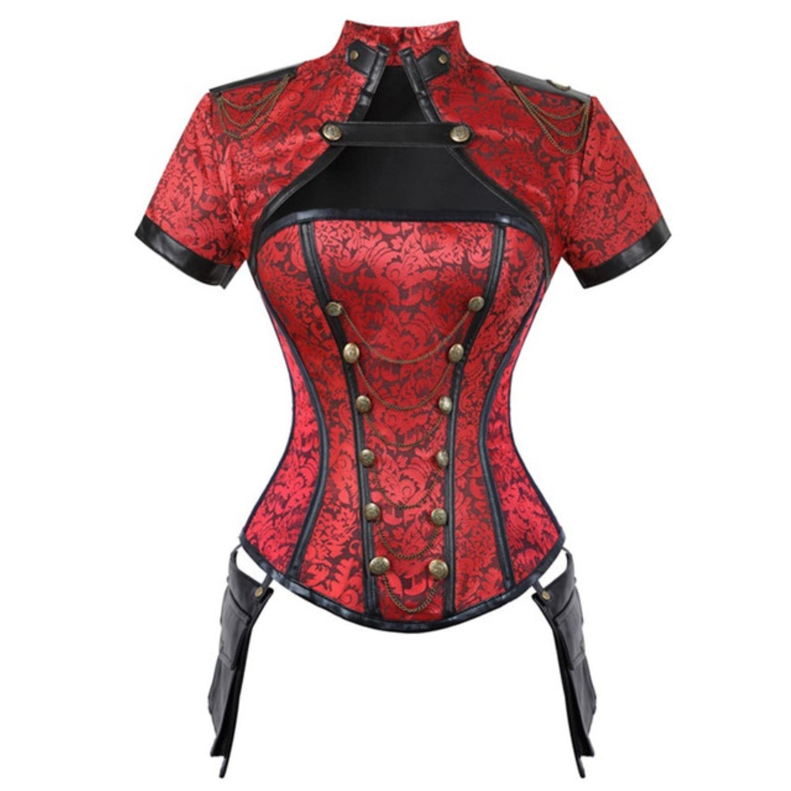 WEITING Corsets noirs et rouges steampunk pour femme sexy gothique gothique rétro corset et bustier corsage femme punk corselet ensemble