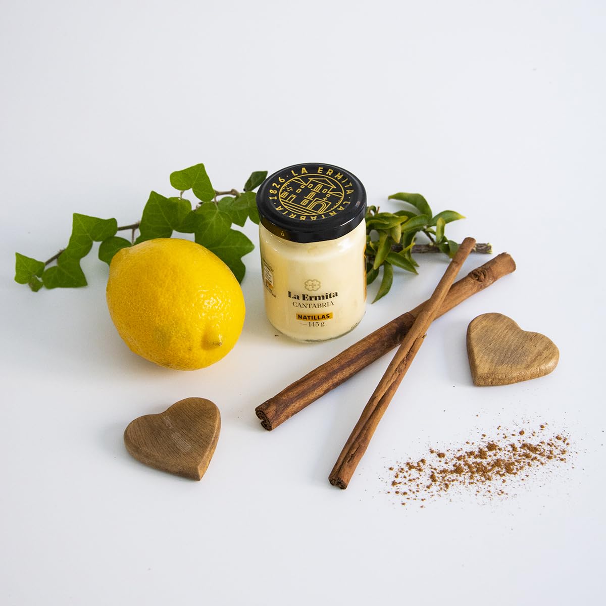 LA ERMITA Natillas Postre Lácteo Cremoso con Yema de Huevo Canela y Limón Sin Gluten 145 g Pack 6