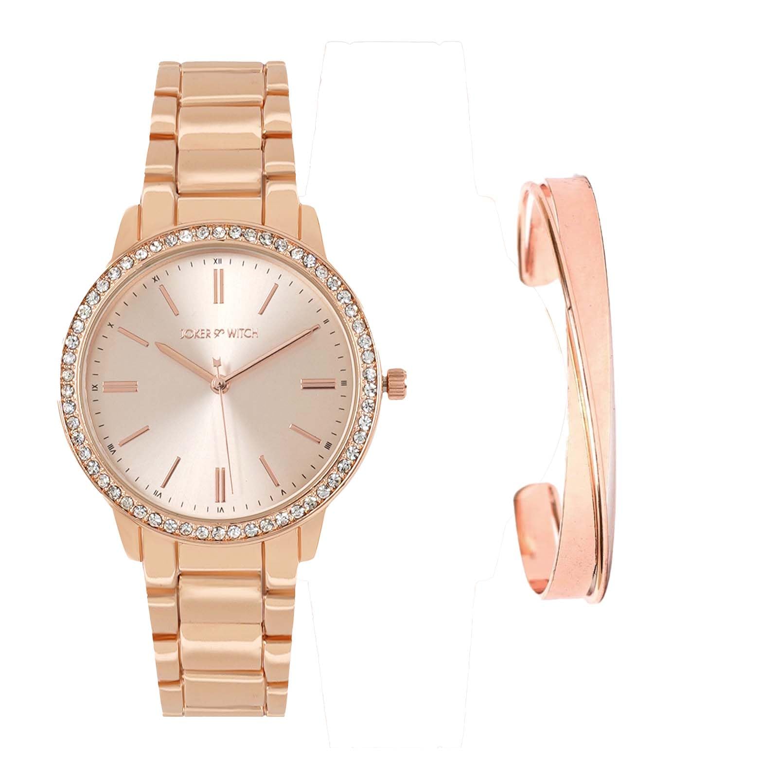 Joker & Witch Stainless Steel Women Shannah Rosegold Analog Watch Bracelet Stack Combo, Rose Gold Dial, Rose Gold Band (B0C7L7HR8N) Amazon Price History, Amazon Price Tracker