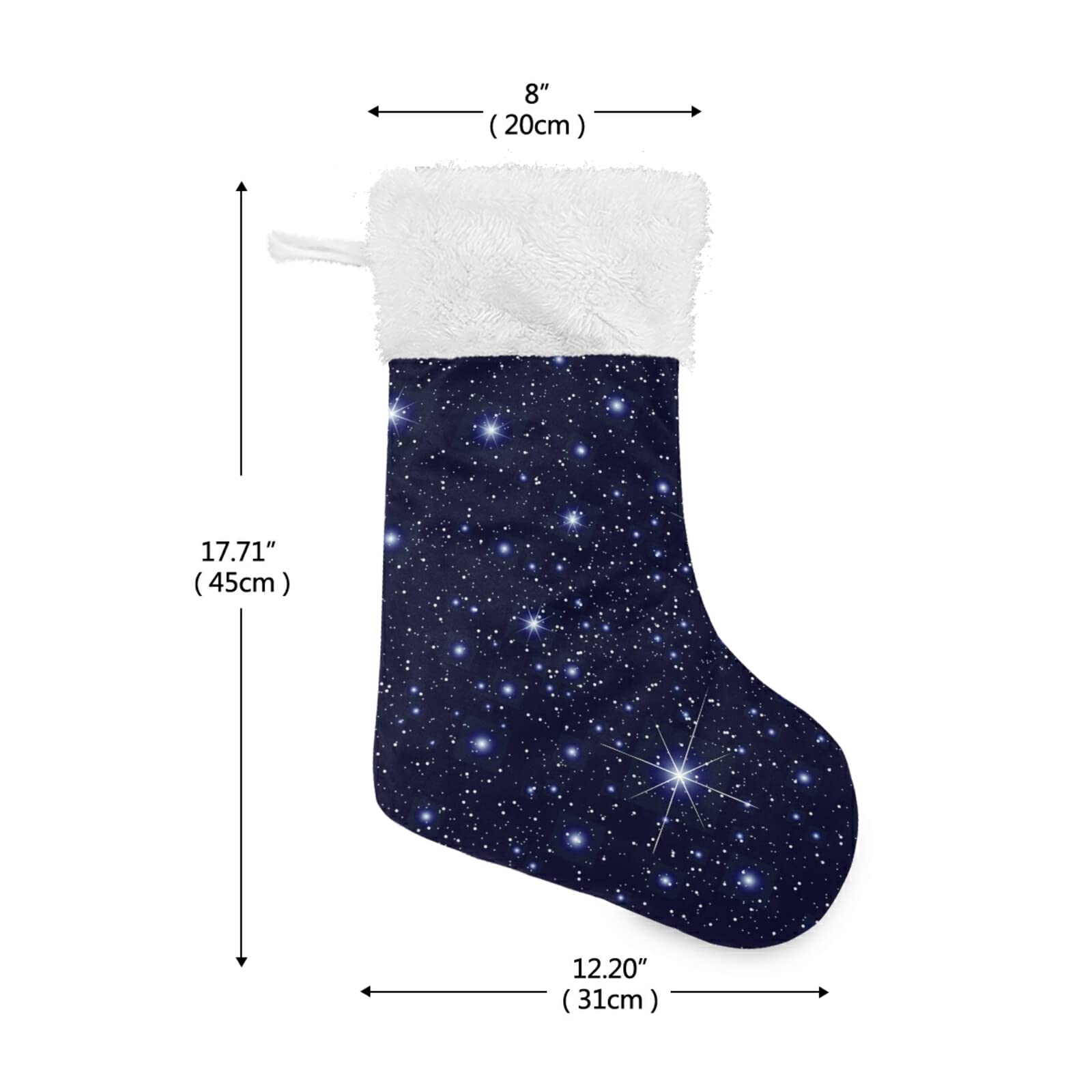 Art Galaxy Weihnachtsstrümpfe, weiß, Plüsch, Stulpe, Geschenk, Halter für Party, Urlaub, Dekoration, Ornamente (45,7 cm, 1 Stück)