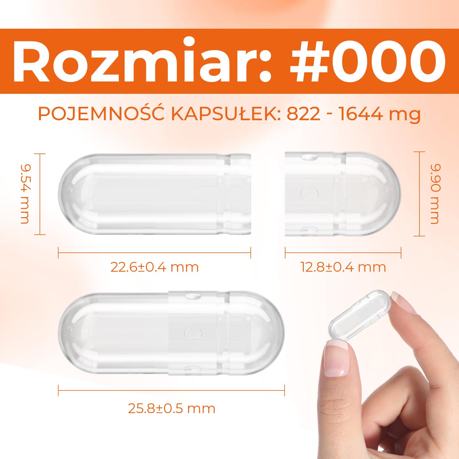 rozmiar 000 500 sztuk żelatynowe puste kapsułki, z 2 łyżki, bezbarwne i bezwonne, łatwe do połknięcia przezroczyste puste kapsułki, łatwe do przygotowania w domu, pojemność 822-1644mg
