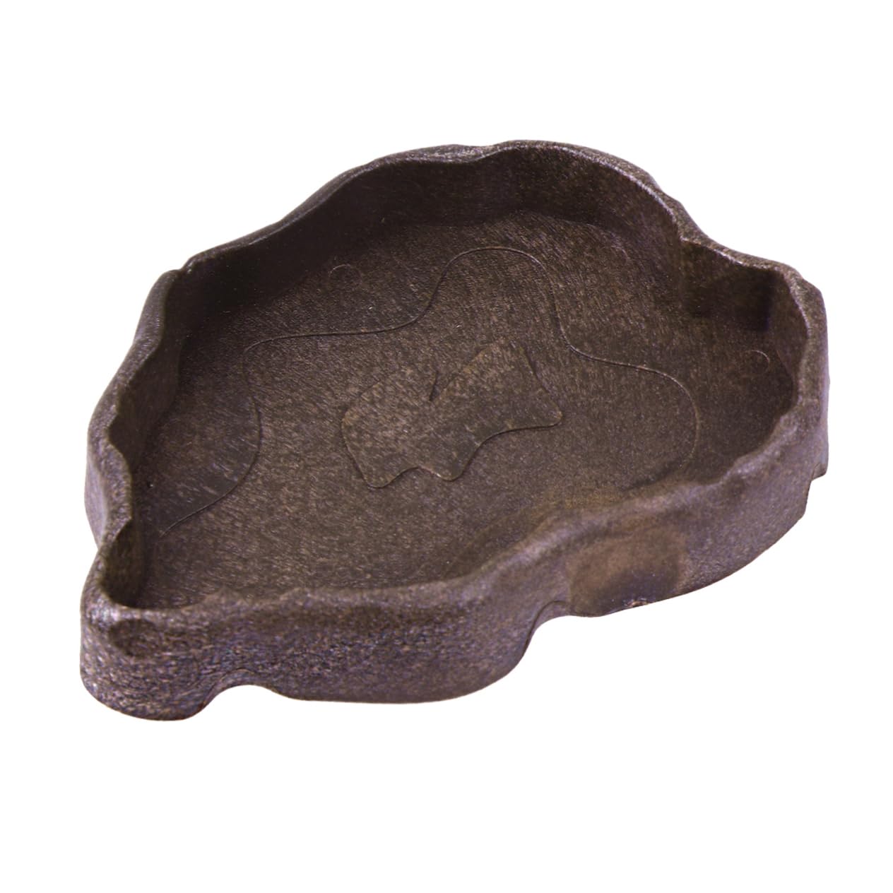 HOUDERCO Reptile Resin Food Bowl Feeding Dish for Tortoise Lizard Frog and Compact Design for Food Snacks and Water Use Deep Coffee Color