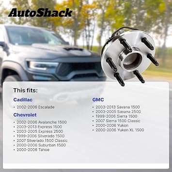 AutoShack 2 Front Wheel Hub Bearing Assembly, 6-Lugs