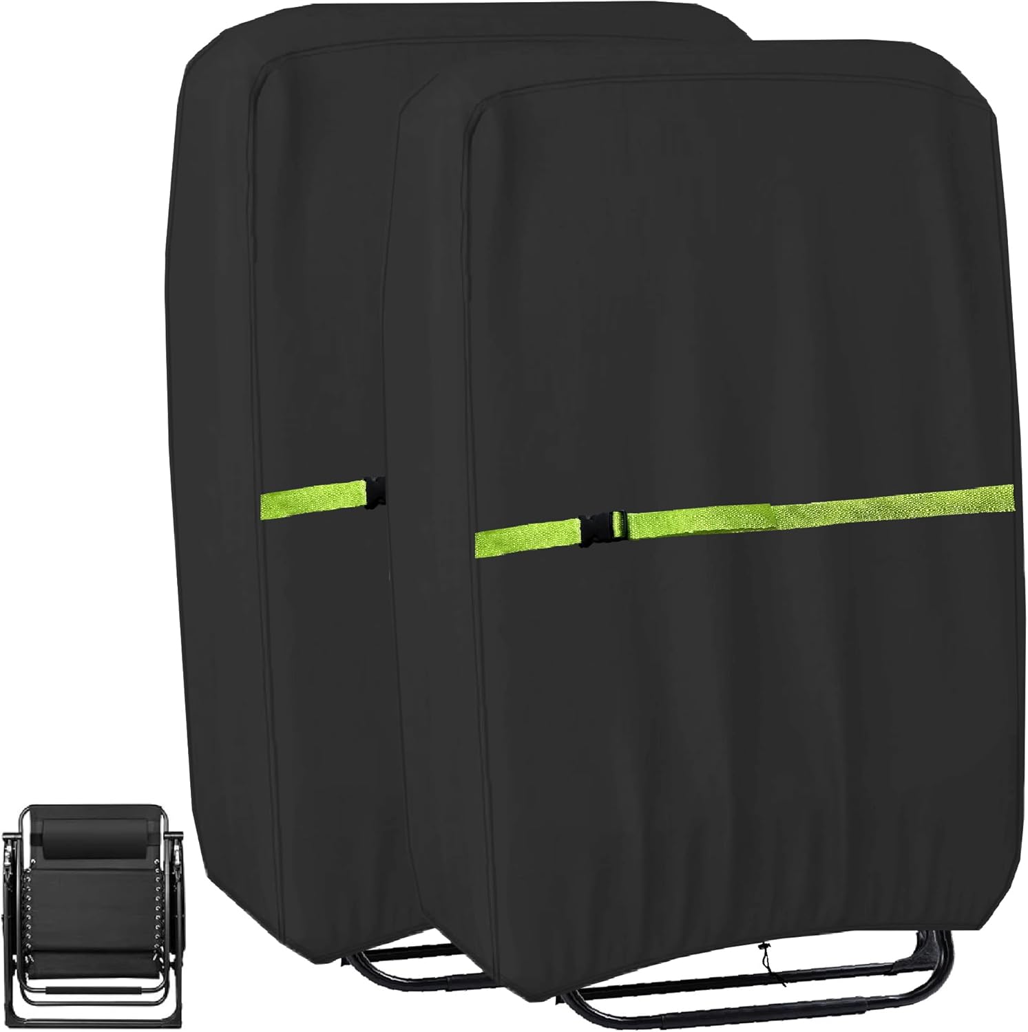 Outdoor Zero Gravity Folding Chair Cover 600D Waterproof Patio Foldable Lawn Lounger Recliner Chair Covers Patio Furniture Covers - 2 Pack 28" W x 14" D x 43" H