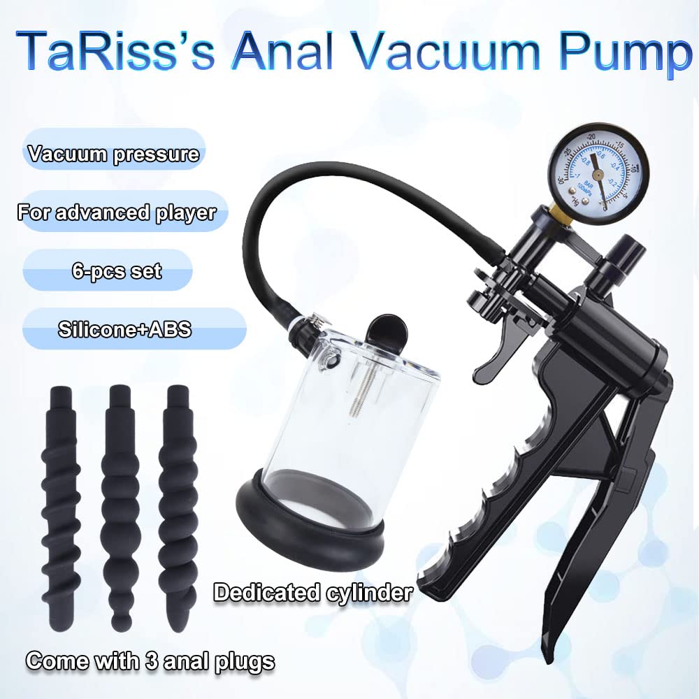 TaRiss's Anal Vacuum Pump Manual Anus Enlarger with Putt Plug Prostate Massager Stimulator Adult Sex Toys for Men Women Experienced Users Pleasure