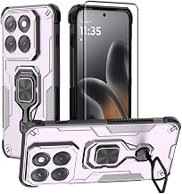 Phone Case for Motorola Edge 70 Pro with Ring Holder | 4 Corner Protection Shockproof, Magnetic Car Mount Compatible, Full-Body Protection with Screen Protector,Purple