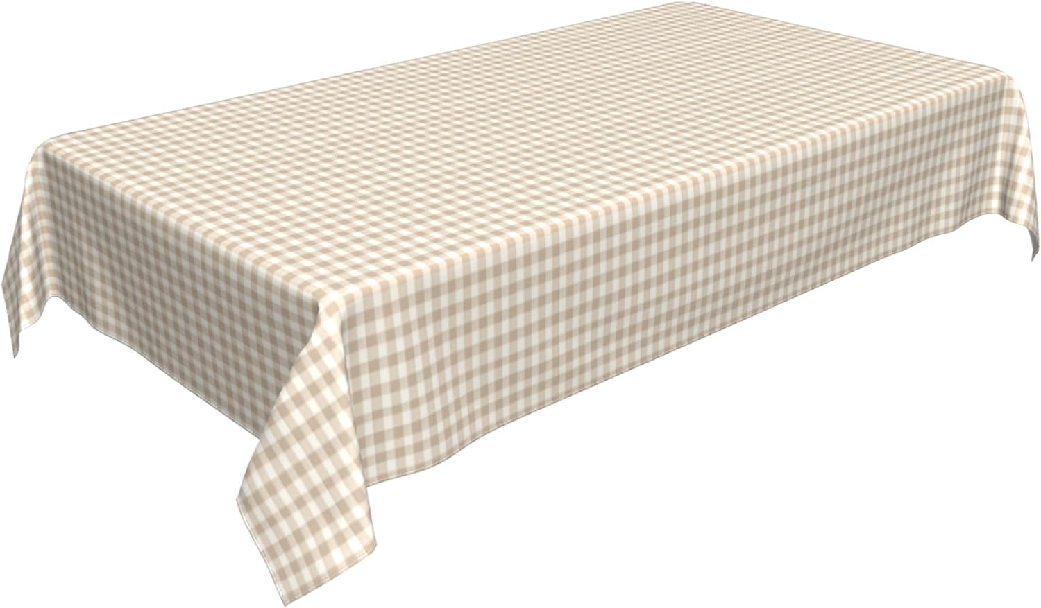 Rectangle Tablecloth 60 x 90 Inch, Beige Gingham Rectangle Table Protector Waterproof Table Cloth Cloth Table Cover for Dining, Party, Buffet, Wedding