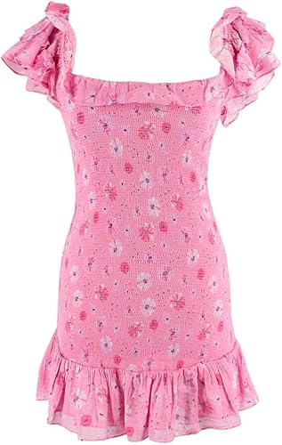 LOVESHACKFANCY Vestido Mini Kodie Floral Rosa de Segunda Mano