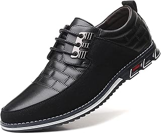 Mens Oxford Derby Orthopedic Leather Shoes,Business Luxury Mens Dress Shoes,Style Office Loafers Flats,Simple Slip-On Walk Flats Shoes,Mens Black and White Dress Shoes for Men (Color : Black, Size :