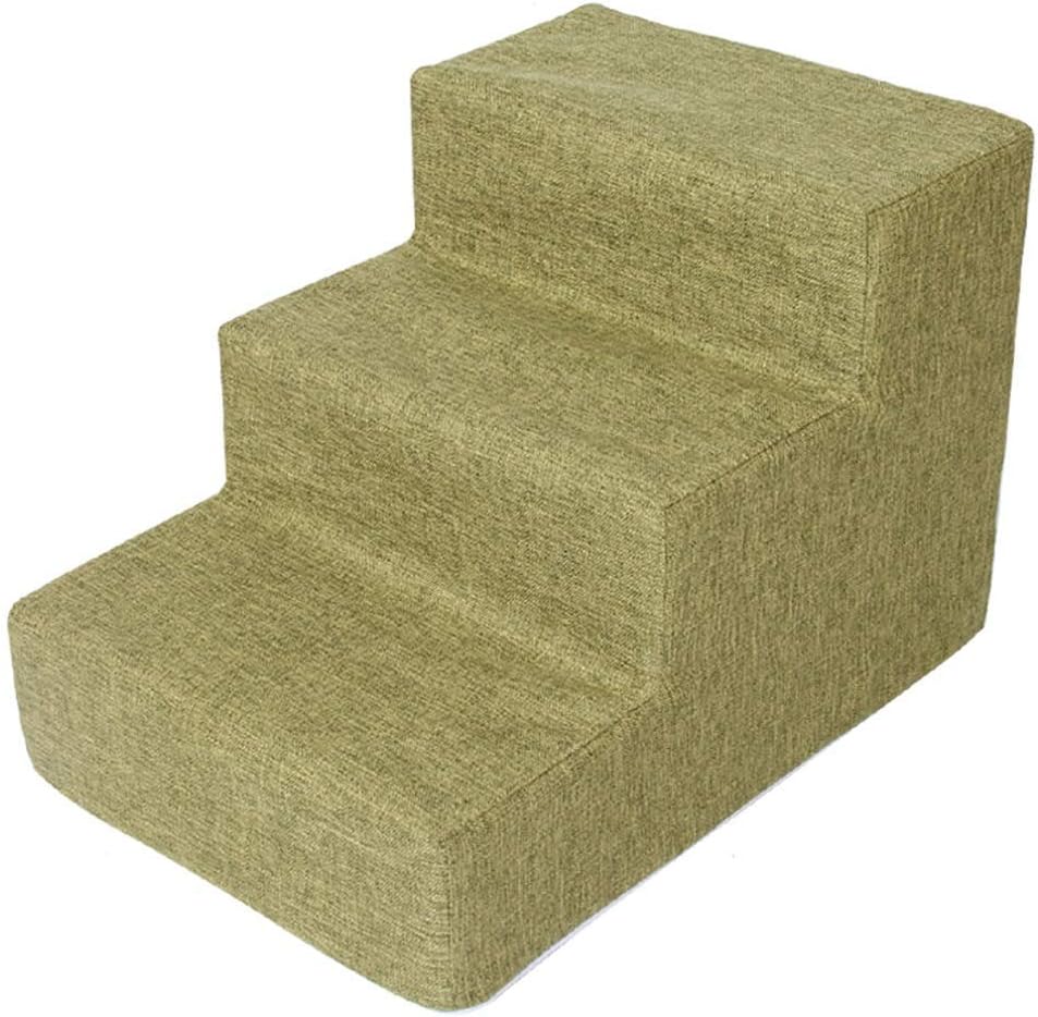Pet Stair Cozy Lightweight for Dogs/Cats 3 Steps for High Beds and Couches Machine Washable Cover Multiple Colors (Color : Blue) (Green)