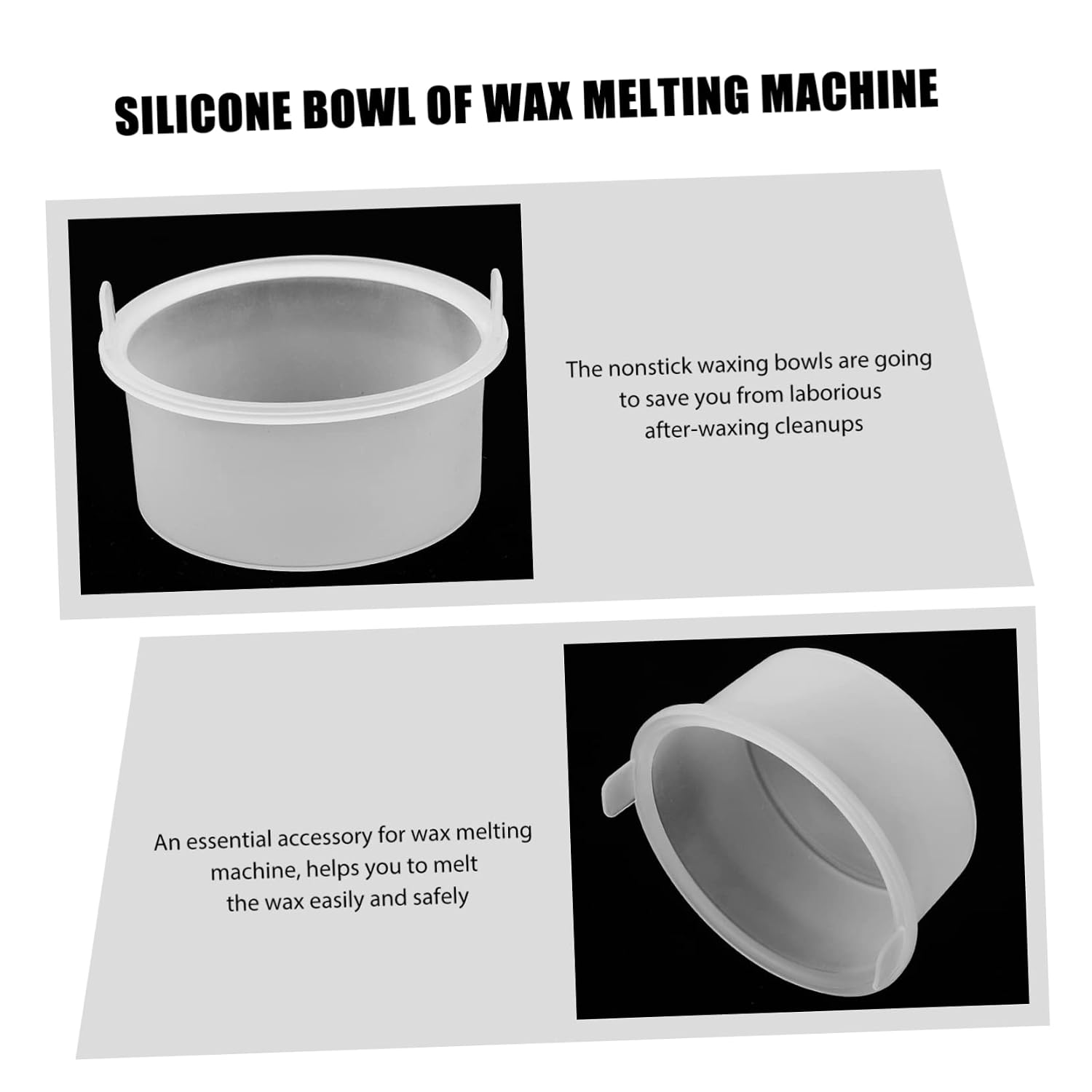 NOLITOY 1pc Silicone Wax Container for Hair Removal - Bowl for Home Salon Use Essential Wax Melting Accessory for Face Masks and Depilatory Treatments