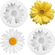 2Pcs Daisy Flower Silicone Mold, DIY Crafts for 3D Candle Making Butter Candles Resin Clay Unique Molds for Home Decor(Transparent White)