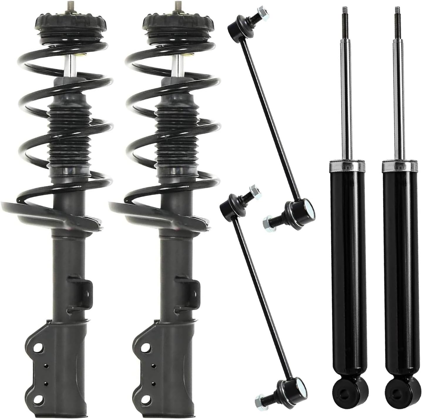 Detroit Axle - Front Struts w/Coil Springs Rear Shock Absorbers Sway Bar Links Replacement for 2010-2016 Cadillac SRX - 6pc Set