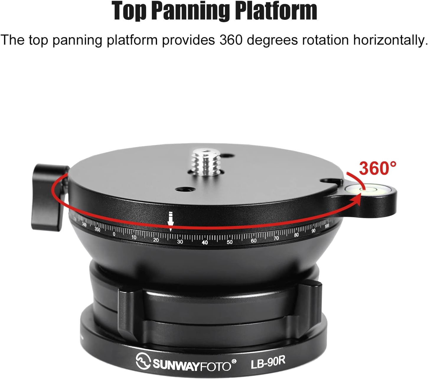 LB-90R 360° Panoramic Leveling Base Tripod Head 55 lbs（25kg） Load Capacity