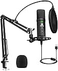 USB Microphone 192KHz/24Bit Zero Latency Monitoring MAONO AU-PM401 USB Computer Condenser Cardioid Mic with Mute Button for Podcasting, Gaming, YouTube, Streaming, Recording Music