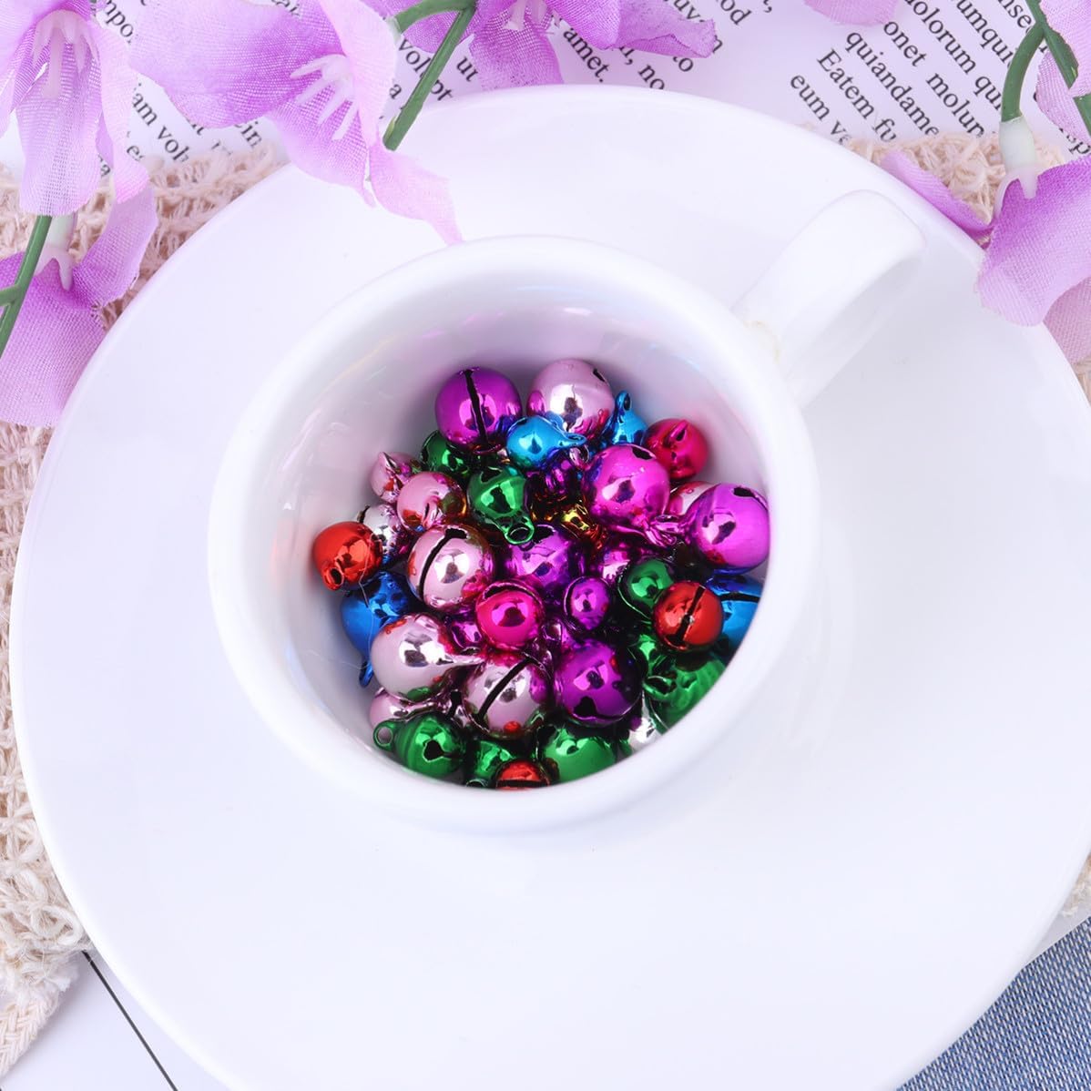 300 Pcs Colorful Jingle Bells 6mm 8mm 10mm Copper Xmas Party Bells