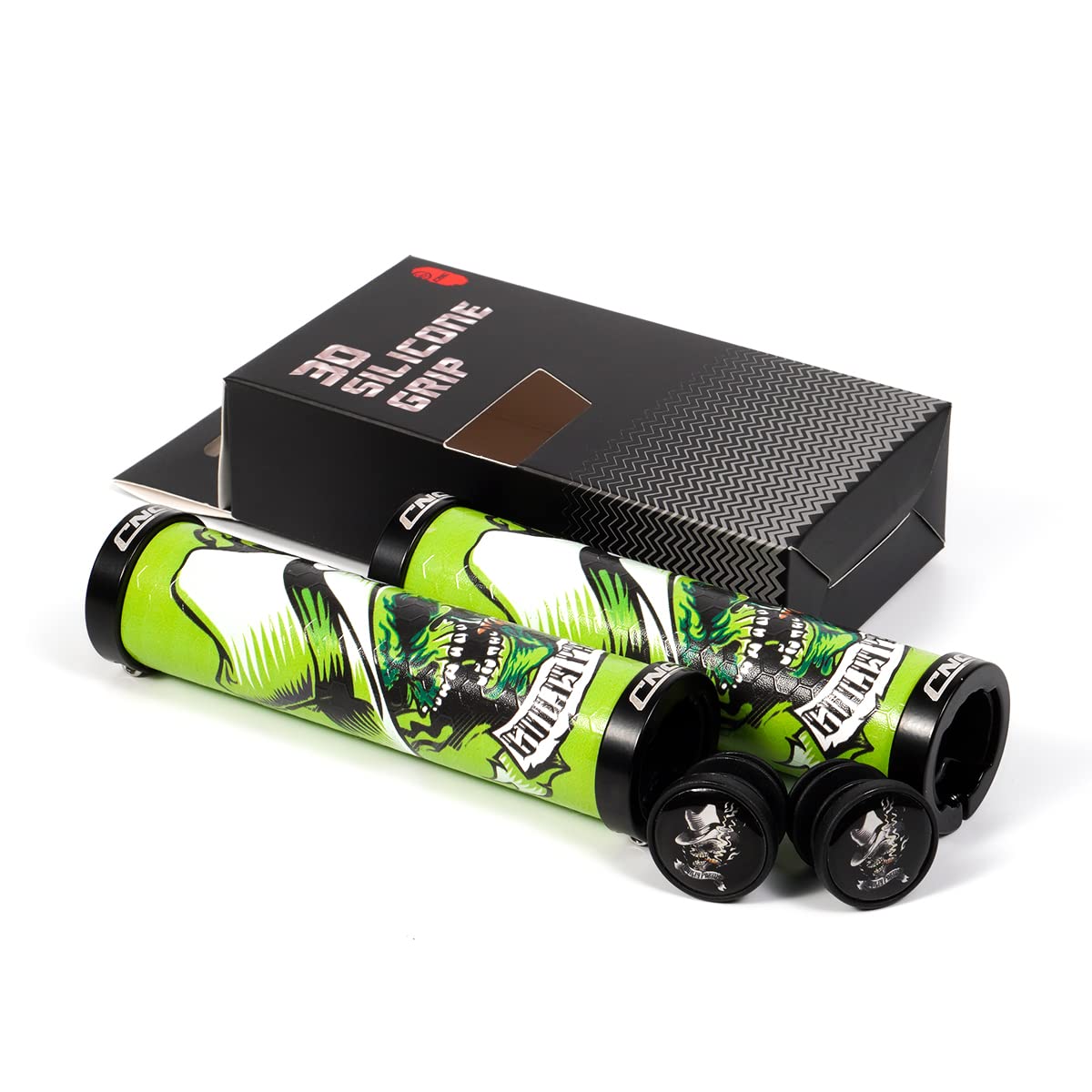 Noir Blanc - Poignées De Guidon De Vélo Cnc Antidérapantes