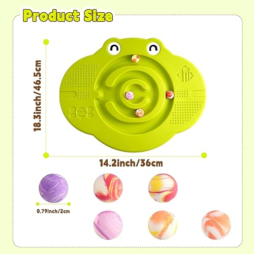 Miniatura 5 de Tabla de equilibrio oscilante para niños, tablero de laberinto de plástico con escalones de carga de 220 libras, juego activo y ejercicio para niños