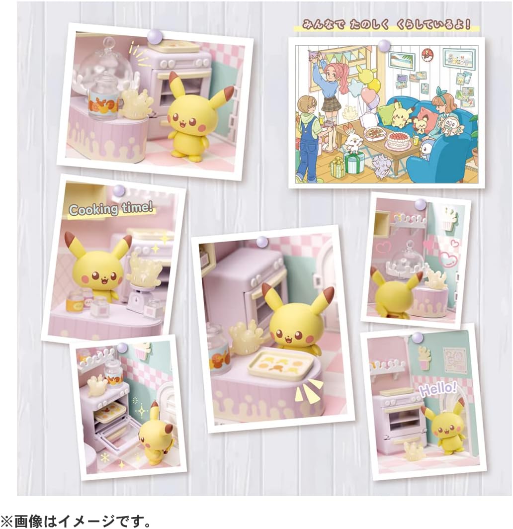 Takara Tomy Pokemon Pokepiece House Kitchen Mahomil & Pikachu