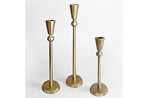 Iron Gold Taper Candle Holder - Set of 3