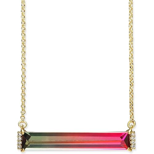 Kate Spade New York Mini 12K Yellow Goldplated Ombre Glass and Cubic Zirconia Geometric Pendant Necklace