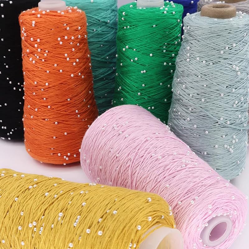 Filo for uncinetto in pura lana fine di puro cotone da 350 g - Filato lavorato a mano mercerizzato for perline e artigianato(07color)