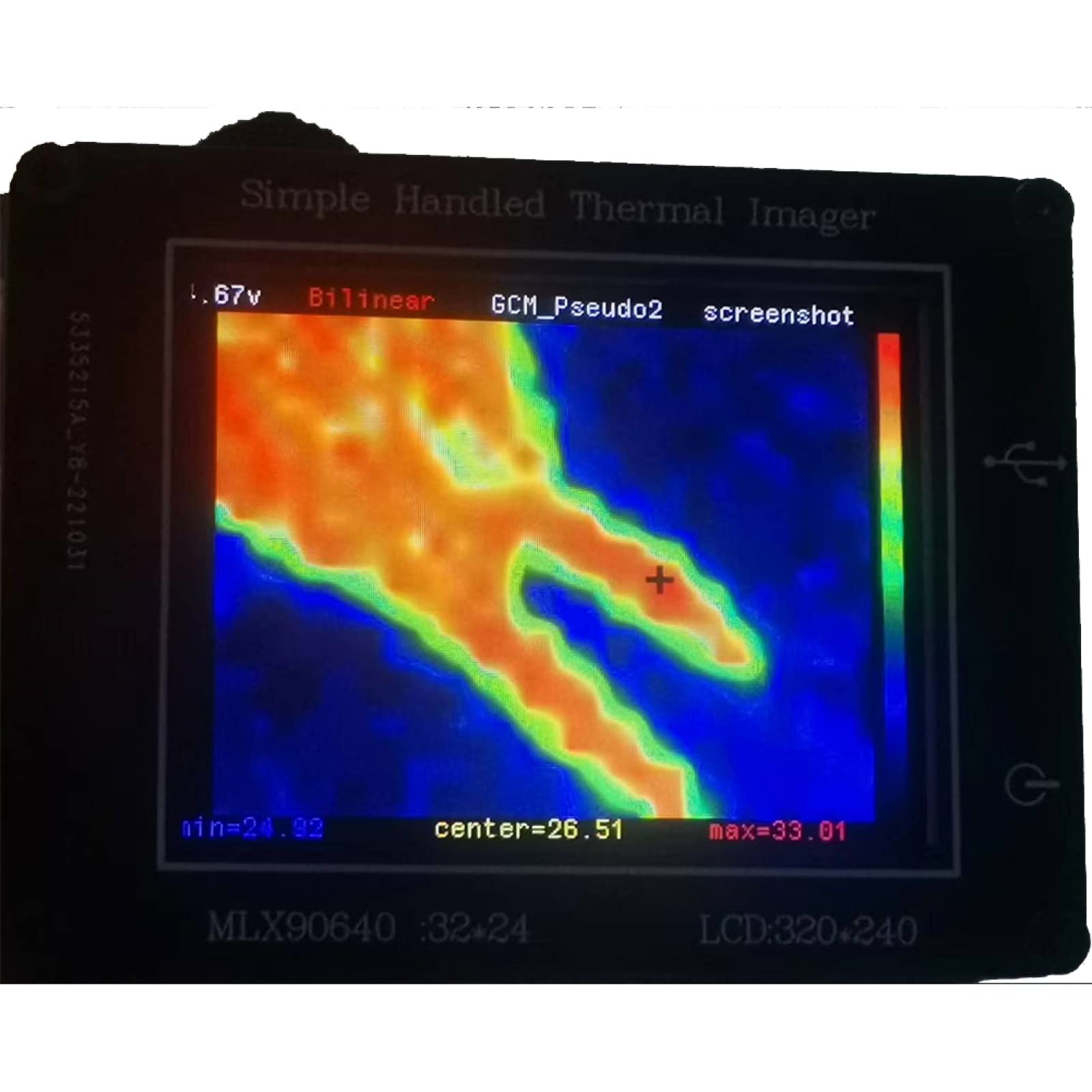 RANRAO Cámara de imagen térmica con resolución IR de 320 x 240 píxeles, con pantalla TFT de 2 pulgadas, carga USB-C simple cámara térmica de mano