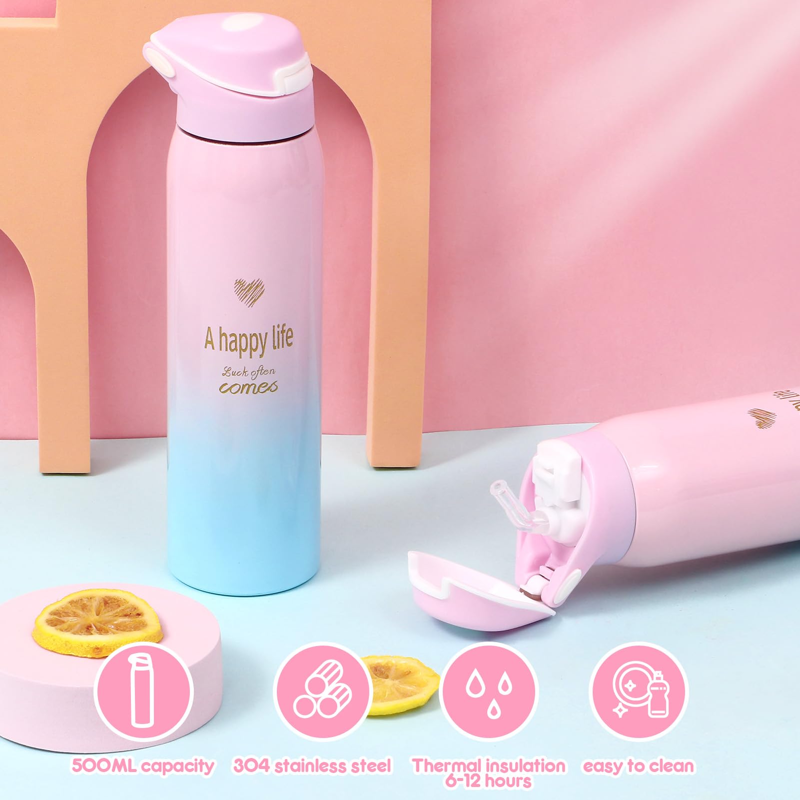 Toyssa Einhorn Geschenke für Mädchen 5-10 Jahren Leuchtend Kuscheldecke Kissenbezug Thermosflasche 500ml Badebomben Augenmaske Geburtstag