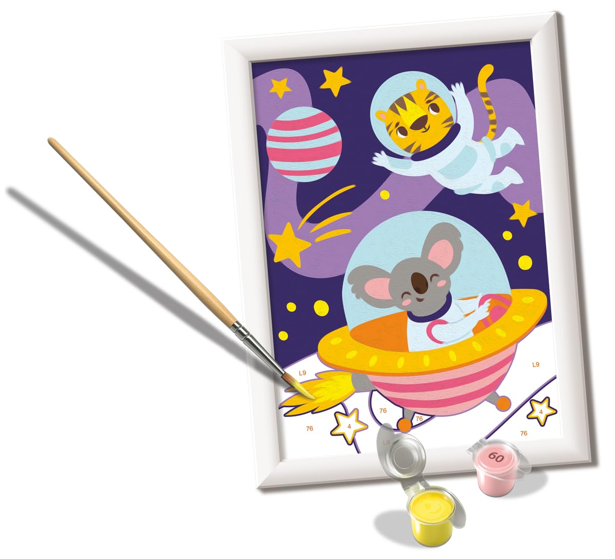 Ravensburger - Animals in Space CreArt Paint by Numbers Kit | Fun & Easy DIY Art for Kids Age 7+ | Creative Gift Idea for Birthdays & Holidays
