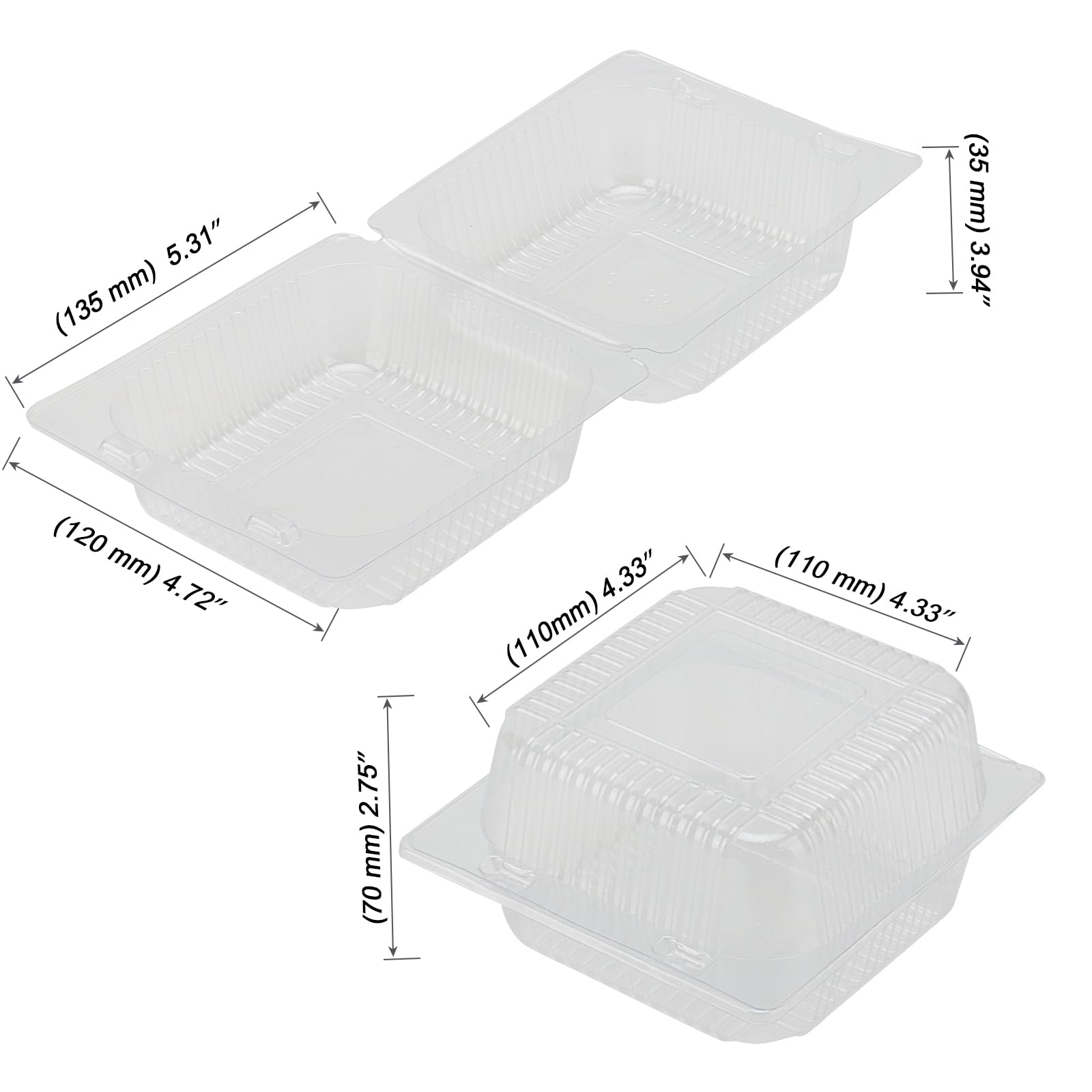 100 stuks 12 cm Cake Slice Boxen, Individuele Cake Slice Boxen met