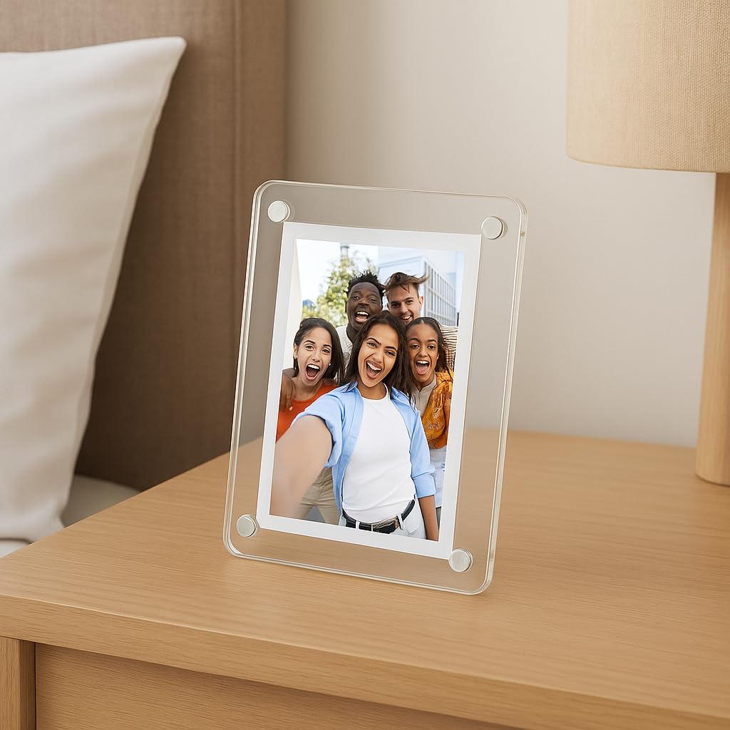 【mihoさま専用】Magnetic Photo Frame スクエア（OAK） Magnetic Acrylic Photo Frame 3x4 Inch with Stand | Clear Picture