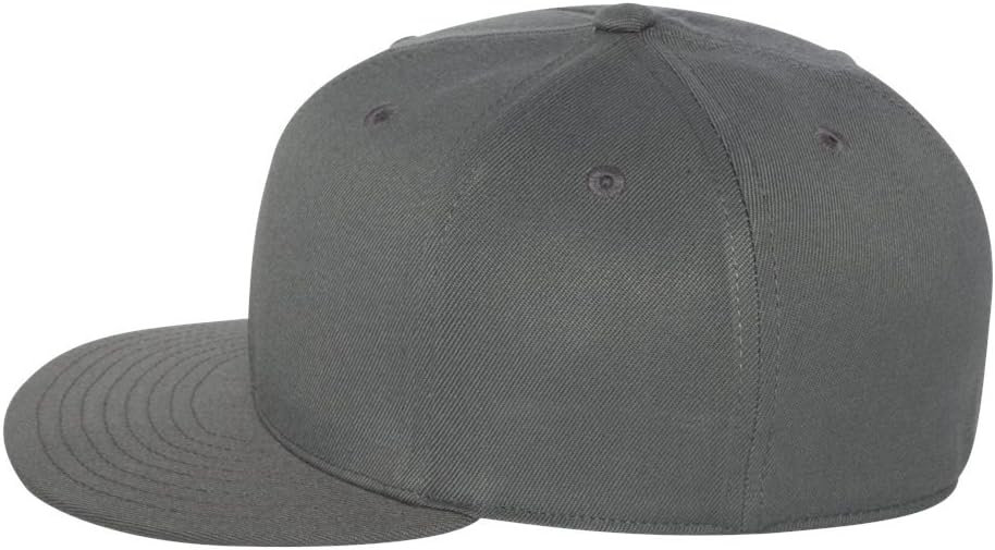 Premium Original Flexfit Flatbill Fitted 6210 Hat - Dark Grey - Image 3
