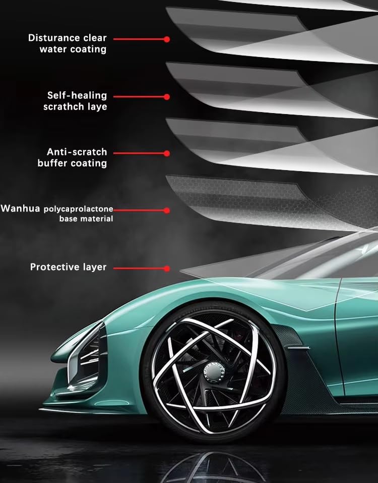 Image of Premium TPU PPF Car Paint Protection Film Roll (1.52m x 15m) | 7.5 Mil Thickness | Self-Healing, Anti-Yellowing & Hydrophobic Clear Wrap | Full Car Coverage Body Lamination (Glossy Finish)