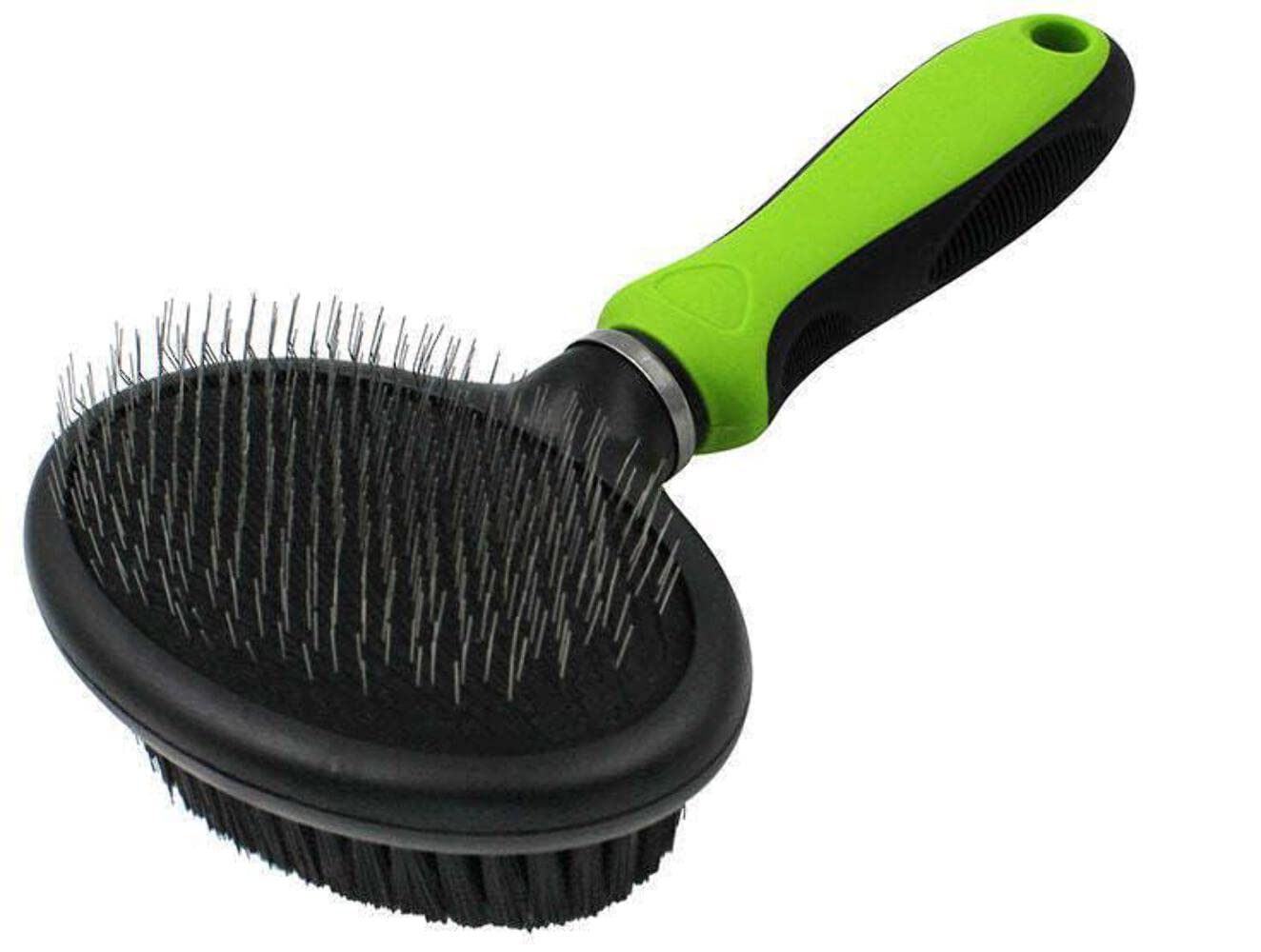 Pet Life Flex Series 2-in-1 Dual-Sided Slicker and Bristle Grooming Cat and Dog Pet Brush