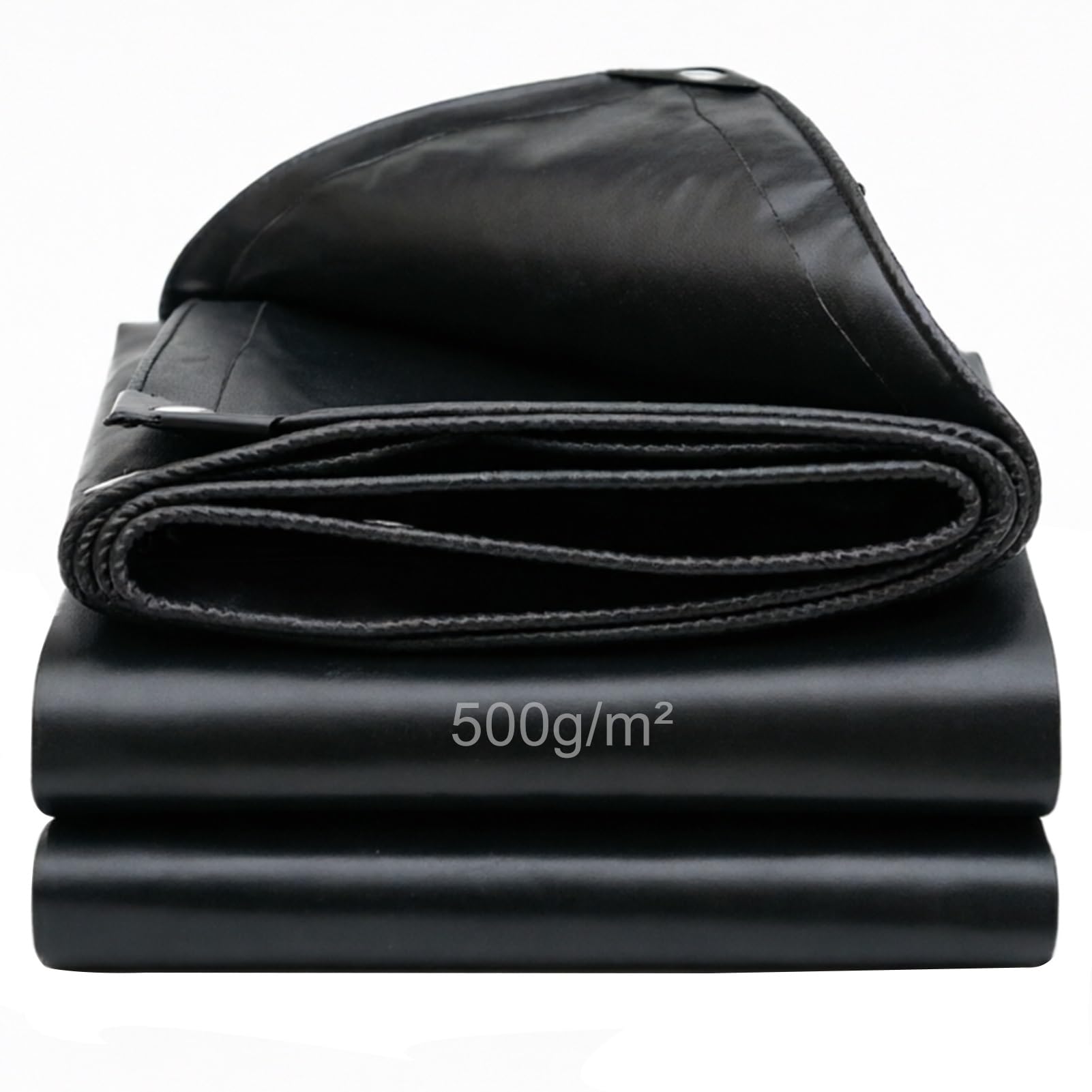 Black Tarpaulin 500g/m² Heavy Duty Tarp 1x2m/ 1.2x1.5m/1.5x3m/2x6m Multi-purpose for Outdoor Waterproof Tarps with Eyelets(3x5m(9.8ftx16.4ft))