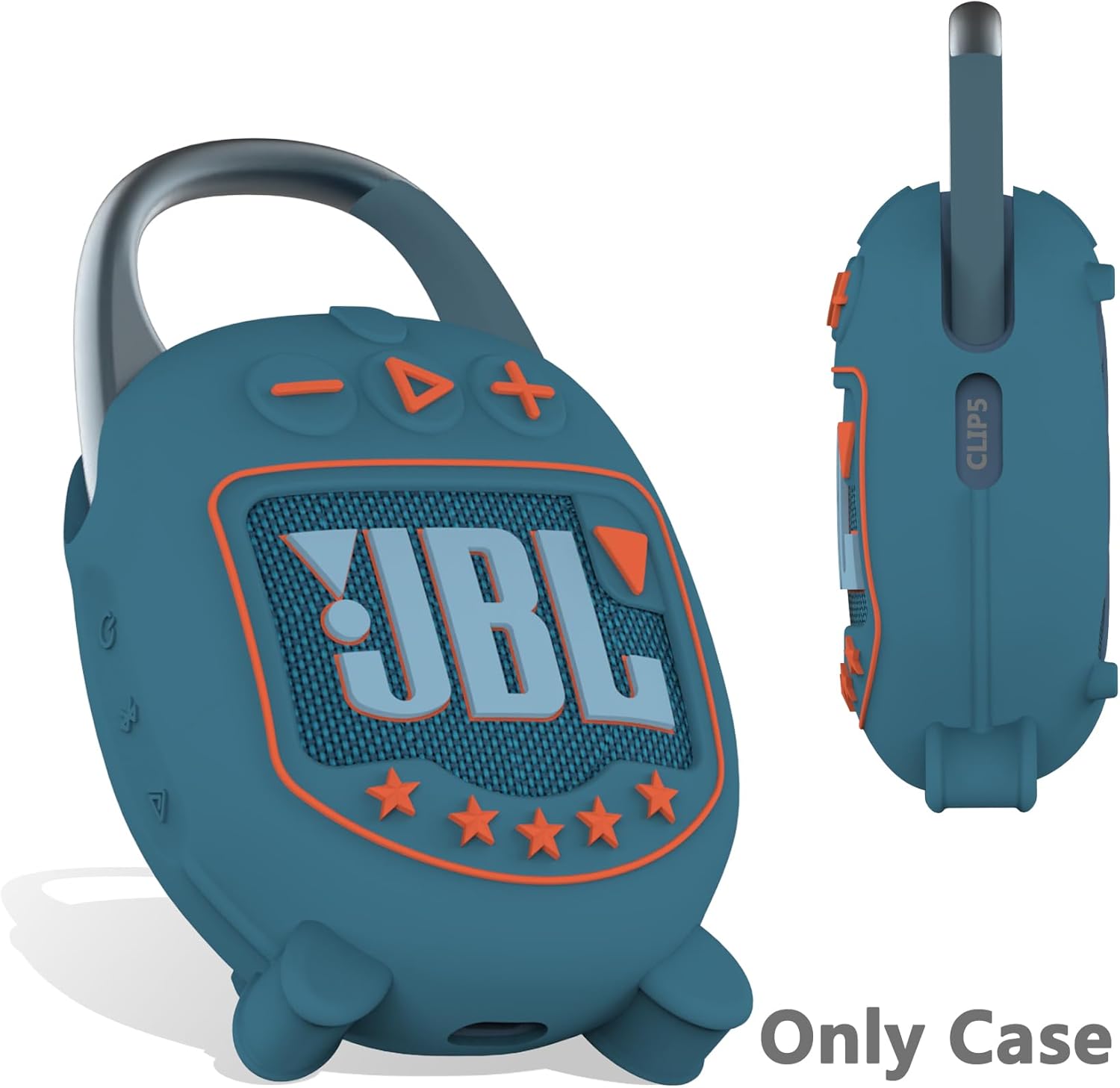 JCHPINE Hard Case and Silicone Cover for JBL Clip 5 Ultra Portable Bluetooth Speaker Accessories, Soft Silicone Case for JBL Clip 5 Speaker Stand Up Holder (Blue) - Image 6