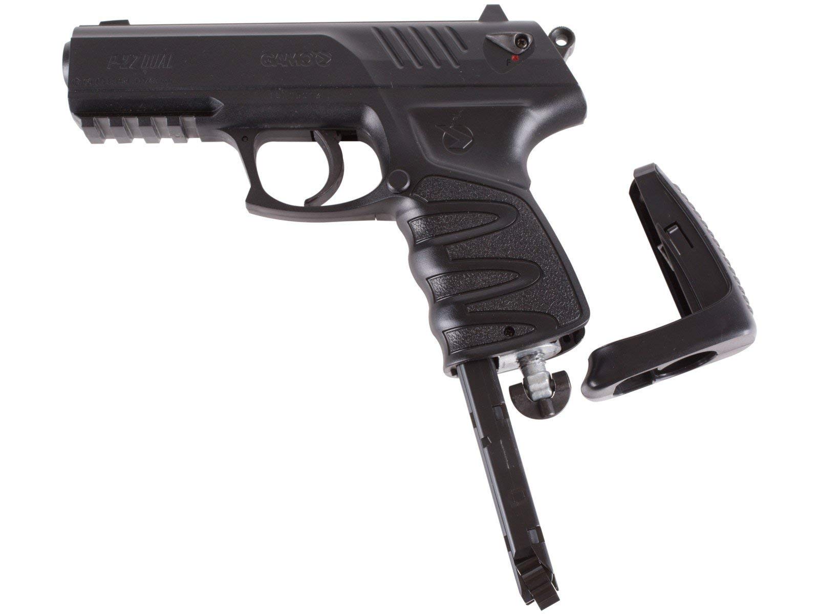 Ecommur. P27 gamo Dual | Pistola de Aire comprimido semiautomática (munición Dual: bb's + perdigones) Calibre 4.5mm + maletín + balines y CO2