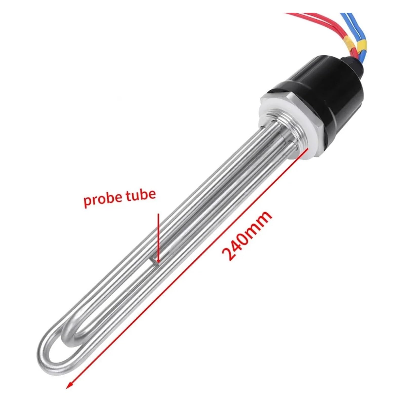 Scaldabagno Solare 48/220V Con Sonda 304SS for Impianti Idrici