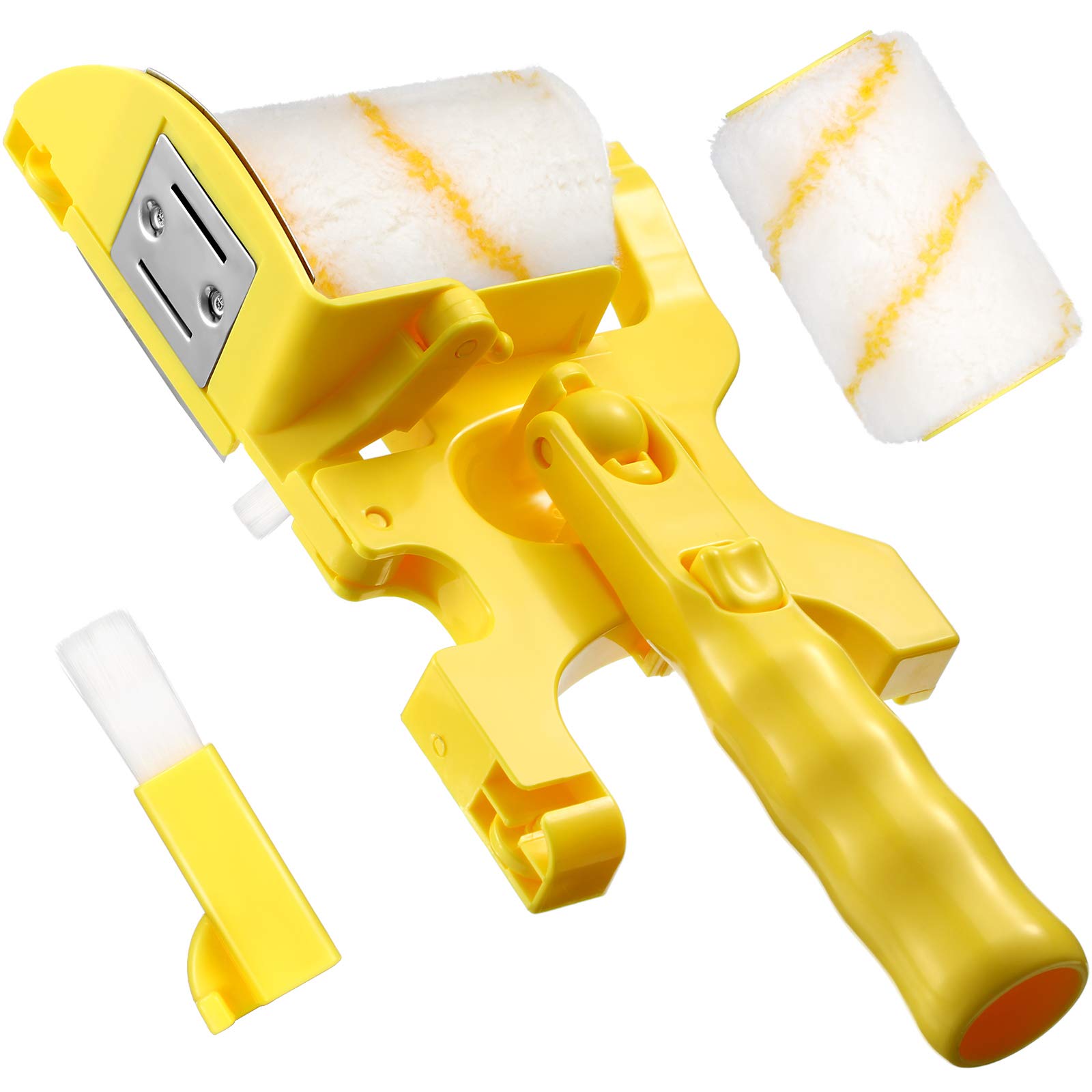 Paint Edger Roller Brush Multifunctional Hand-Held Clean-Cut Paint Edger Roller Brush Paint Edger Combo Kit with Extra 1 Replacement Roller 1 Brush for Home Room Wall Ceiling Indoor Outdoor Painting