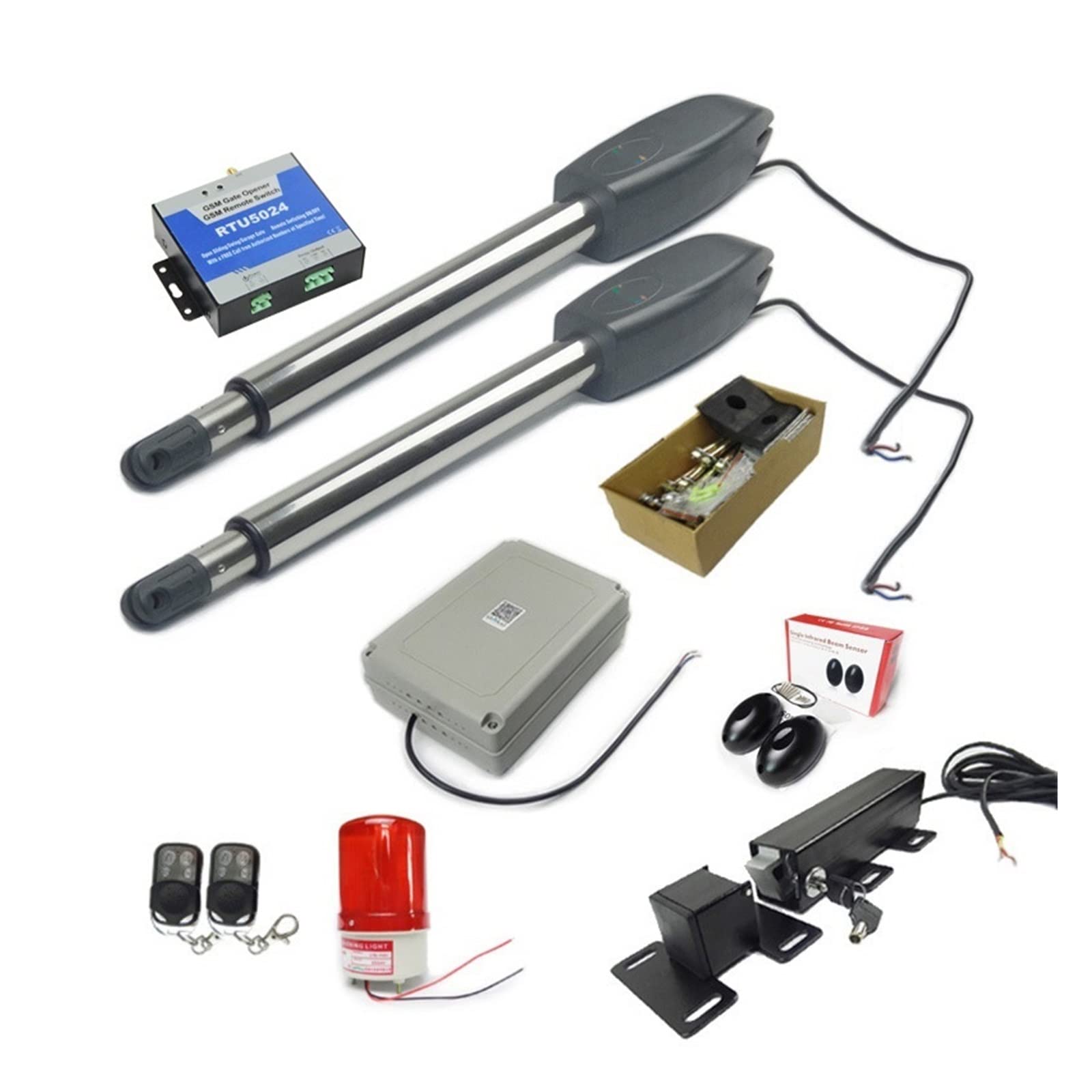 Automatyczne podwójne ramiona elektryczny mechanizm otwierania drzwi skrzydłowych operator siłownik silnika bliżej otwieracz bramy skrzydłowej + system sterowania Wifi do podjazdu(Kit 2)