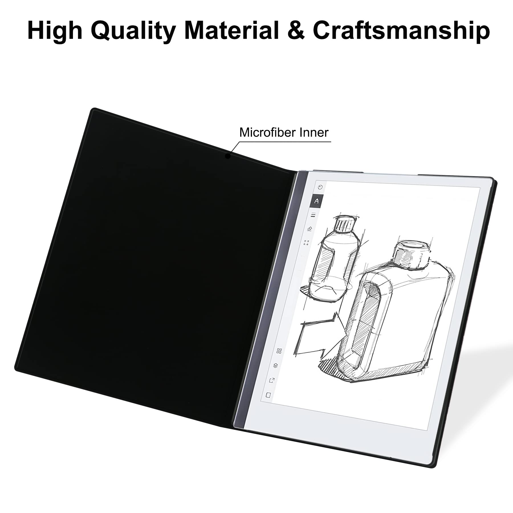 MoKo Custodia per Remarkable 2, Cover Protettiva Leggera e Rigida con Portapenne Incorporato, Custodia Folio per Tablet Remarkable 2 10,3 2020, Nero & Rosa